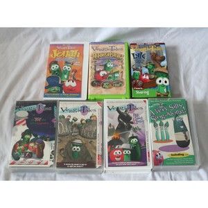 Veggie Tales VHS Lot Of 7 Big Idea Christian Kids Show Jonah Heroes Of The Bible